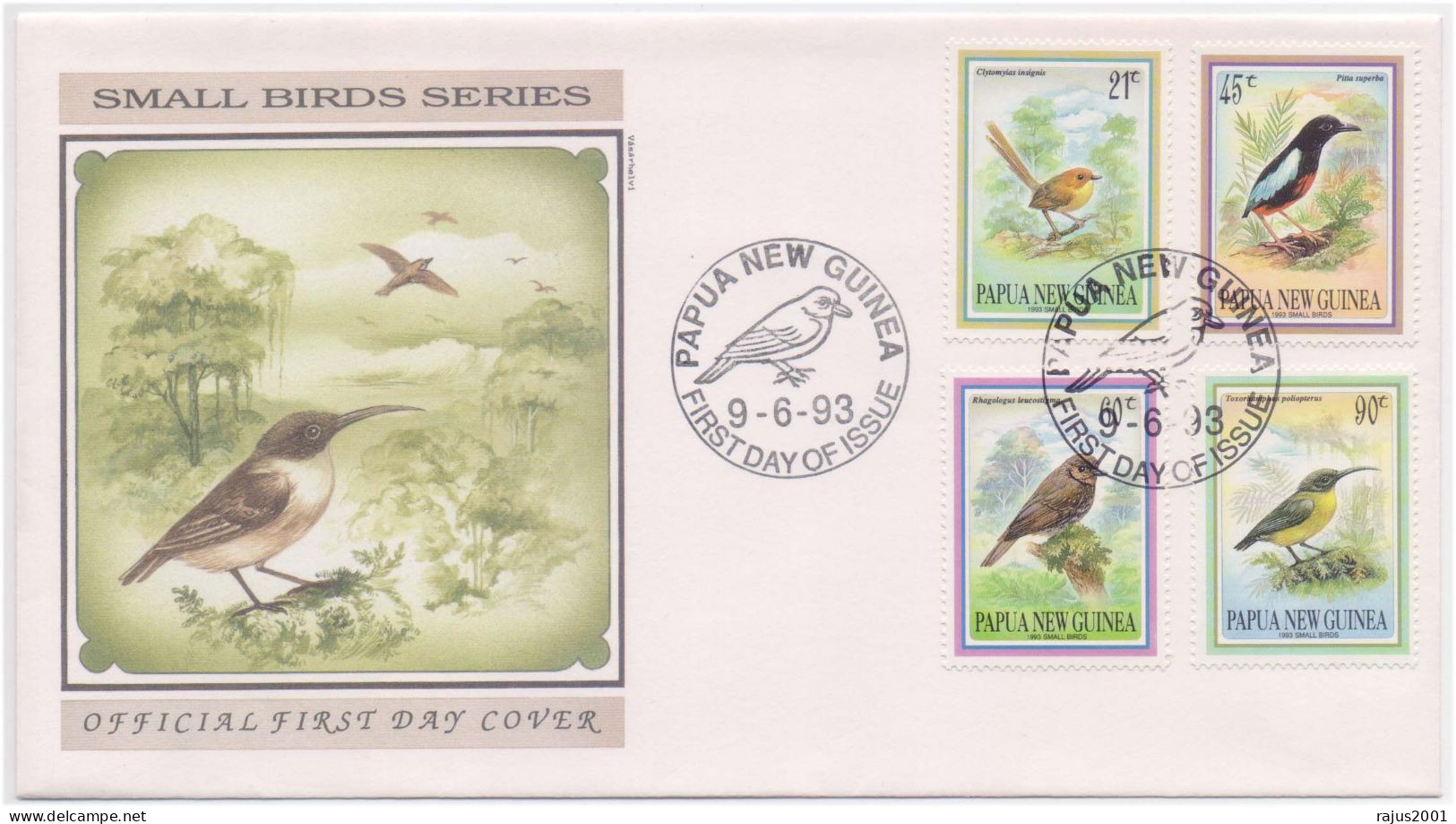 Small Birds, Orange Crowned Fairywren, Superb Pitta, Slaty Headed Longbill, Birds, Bird, Animal, New Guinea FDC - Sparrows