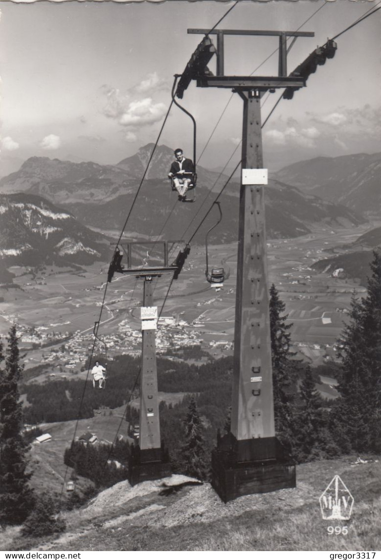 D7778) HARSCHBICHL Lift Gegen ST. JOHANN Und Unterberg Horn In Tirol - Schöne Alte FOTO AK - Sessellift - St. Johann In Tirol