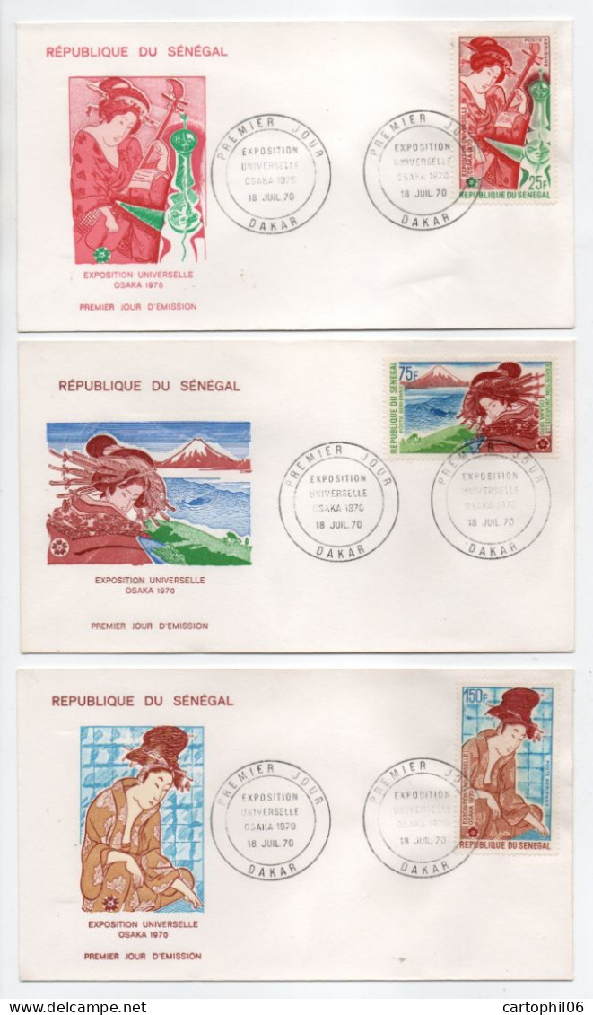 - 3 FDC EXPOSITION UNIVERSELLE OSAKA 1970 - DAKAR 18.7.1970 - - 1970 – Osaka (Japón)