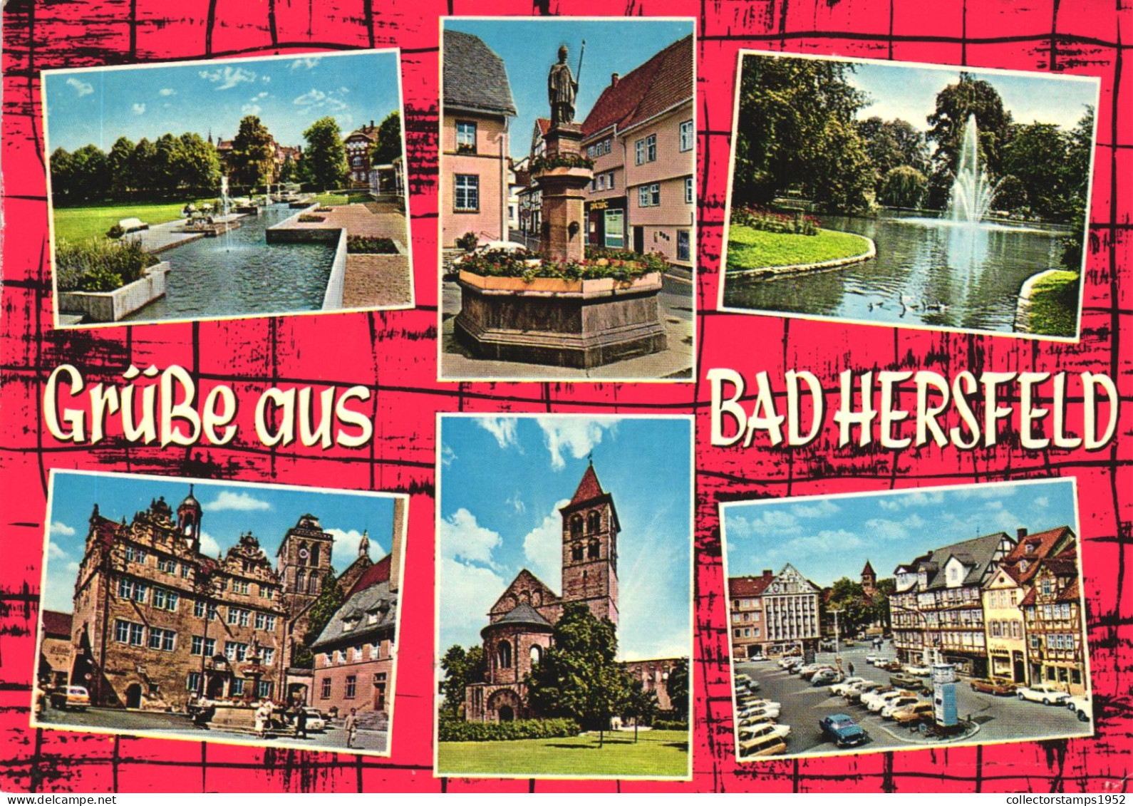 BAD HERSFELD, MULTIPLE VIEWS, FOUNTAIN, MONUMENT, STATUE, PARK, ARCHITECTURE, CHURCH, CARS, GERMANY - Bad Hersfeld