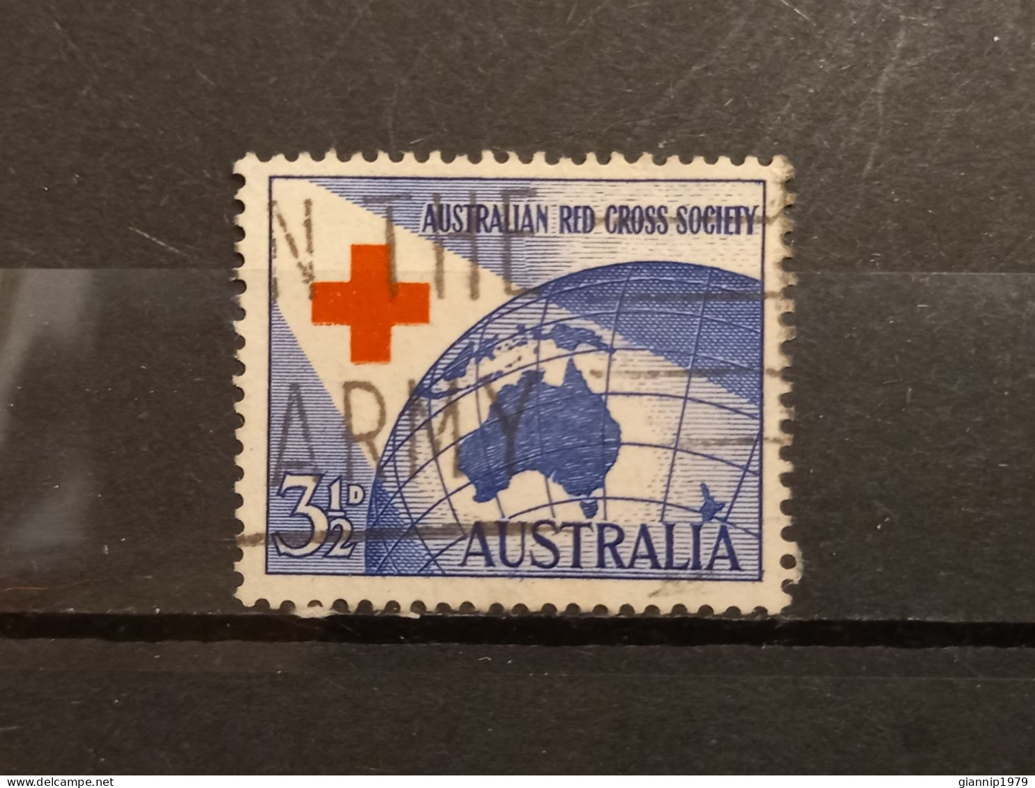 FRANCOBOLLI STAMPS AUSTRALIA AUSTRALIAN 1954 USED 40 ANNI ANNIVERSARY CROCE ROSSA RED CROSS OBLITERE' - Gebruikt