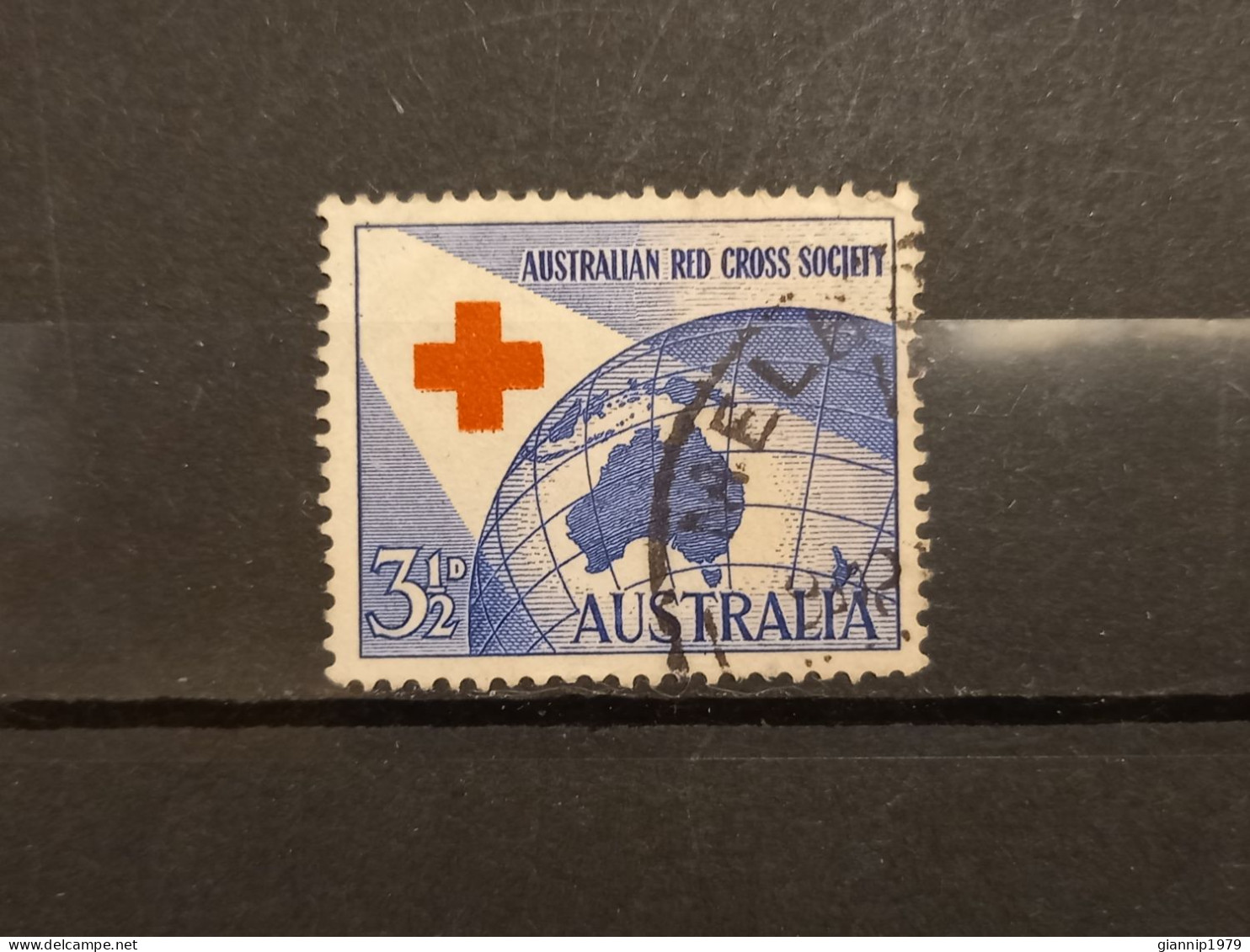 FRANCOBOLLI STAMPS AUSTRALIA AUSTRALIAN 1954 USED 40 ANNI ANNIVERSARY CROCE ROSSA RED CROSS OBLITERE' - Used Stamps