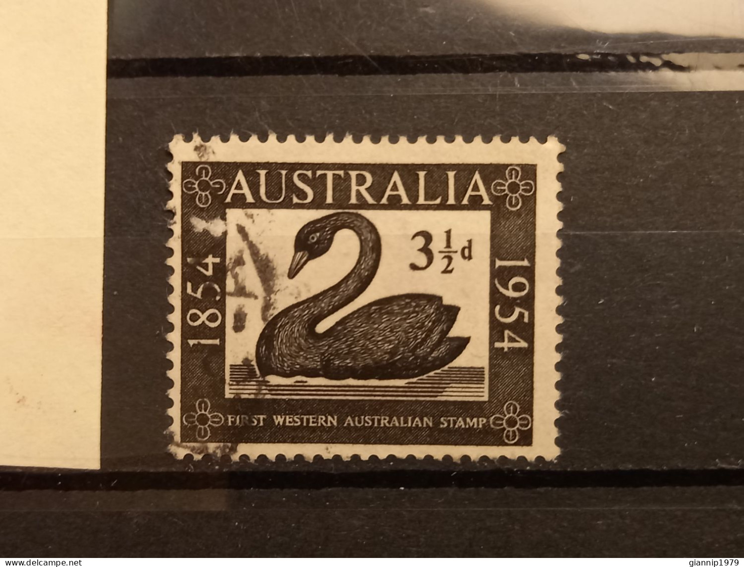 FRANCOBOLLI STAMPS AUSTRALIA AUSTRALIAN 1954 USED 100 ANNI ANNIVERSARY FIRST STAMP OBLITERE' - Usados