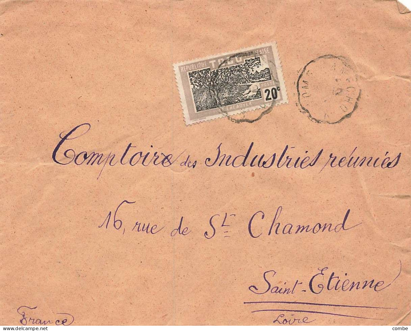 TOGO. LETTRE. AMBULANT LOMÉ A ANECHO. POUR ST CHAMOND - Covers & Documents