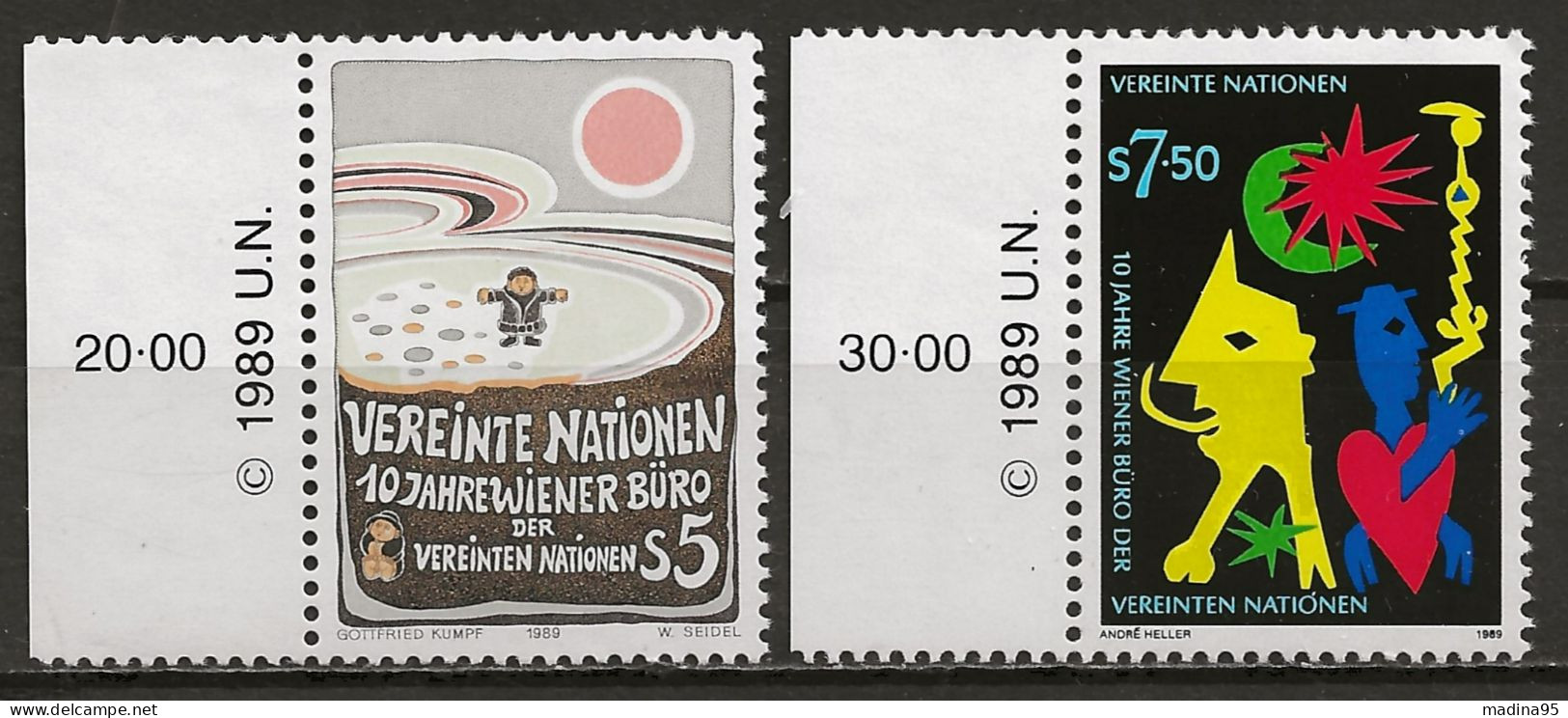 NATIONS-UNIES - VIENNE:, **, N° YT 94 Et 95, TB - Ungebraucht