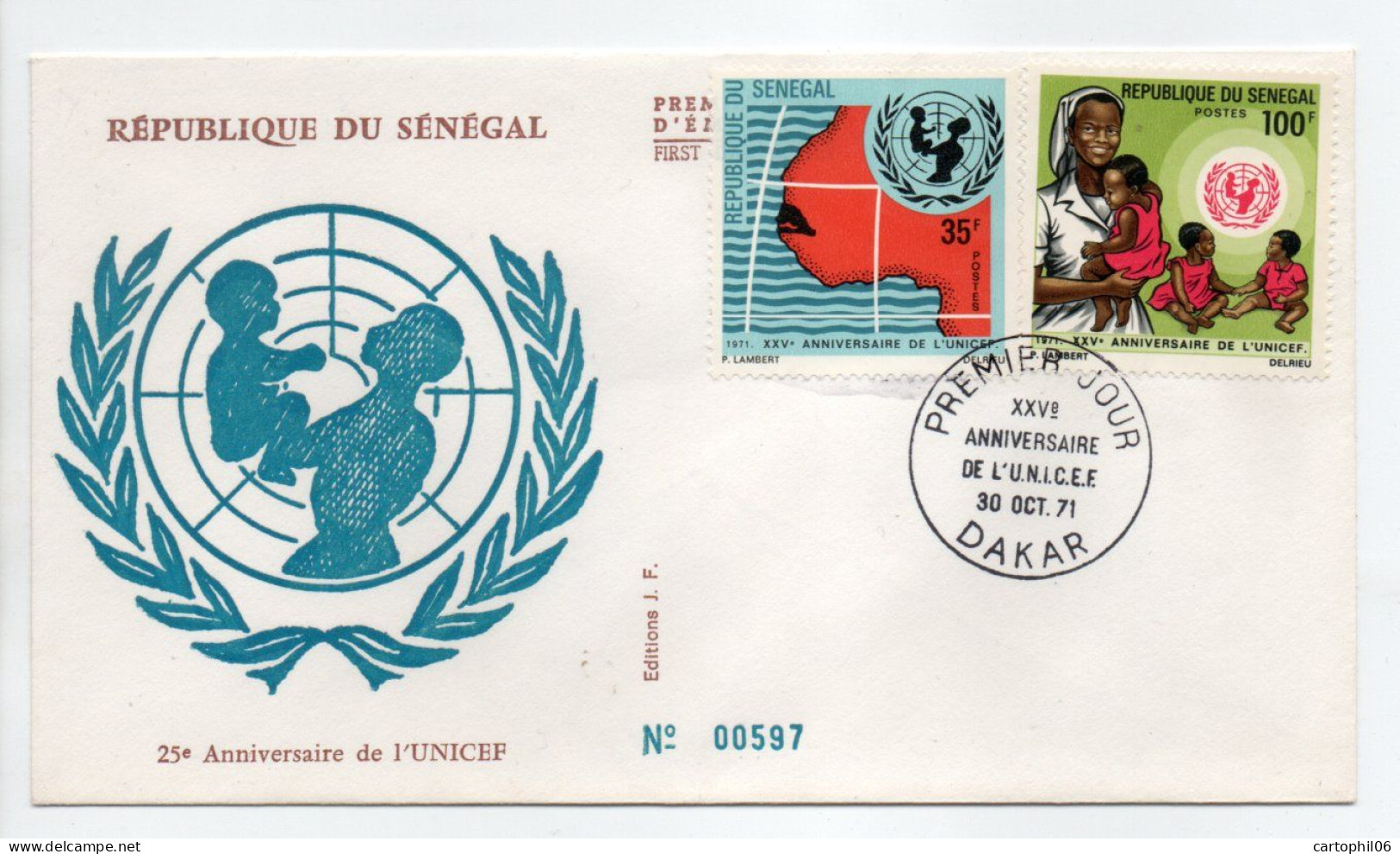 - FDC UNICEF - DAKAR 30.10.1971 - - UNICEF