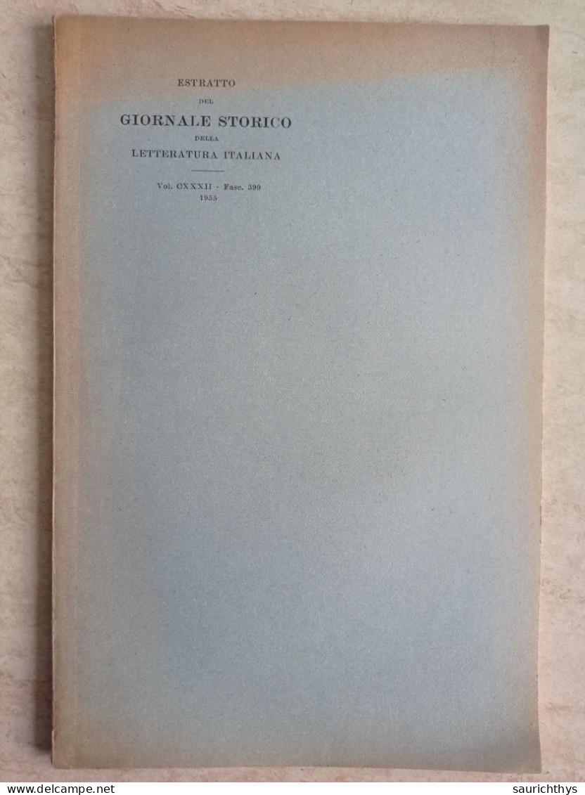 Genesi Di Un Concetto Storiografico Dolce Stil Novo Autografo Emilio Bigi Da Orsara Di Puglia Rassegna Letteratura Ital. - Geschiedenis, Biografie, Filosofie