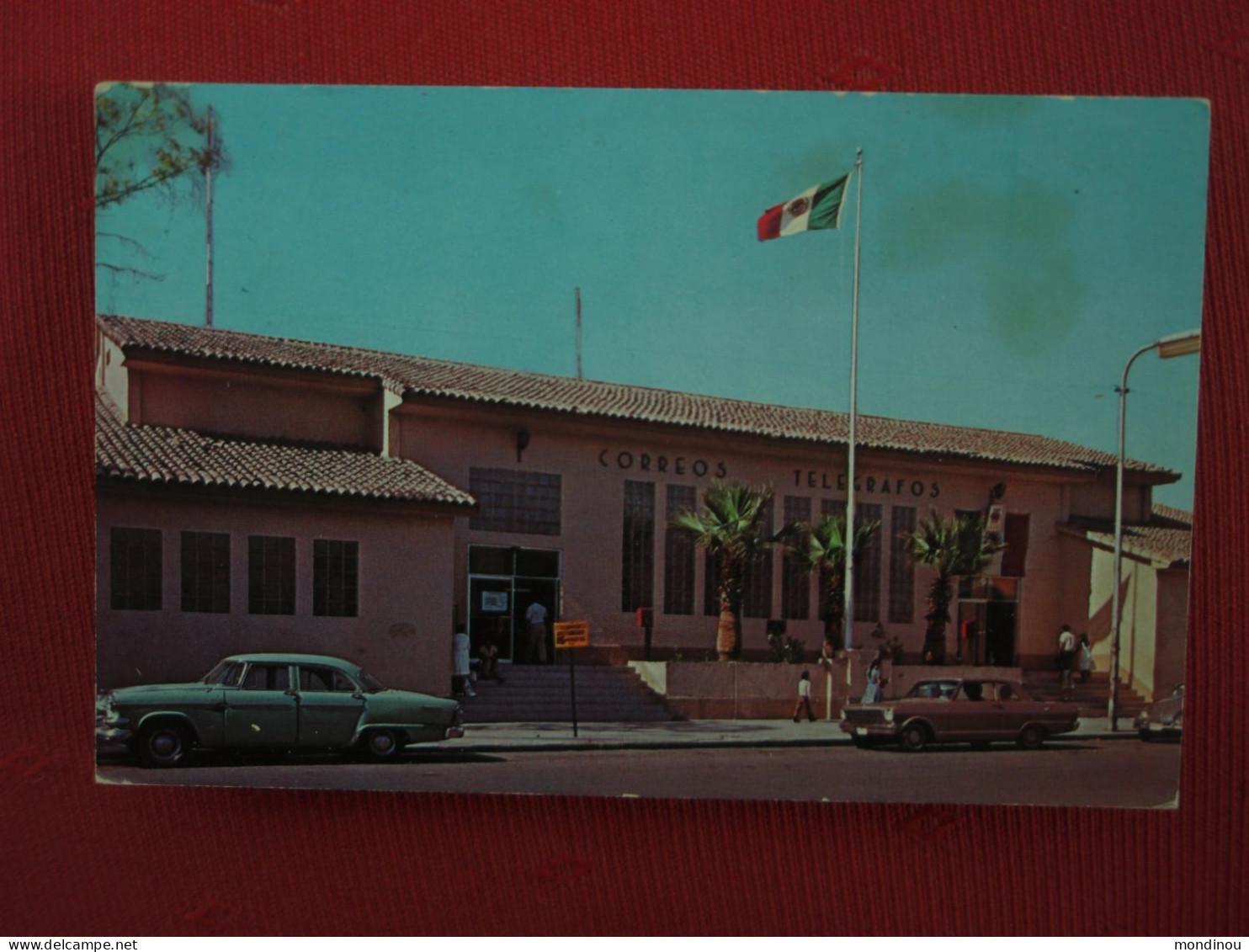 Cpa Oficina De Correos, Mexicali, B.C., México. Post Office , Baja California. Old Cars - Vieilles Voitures. - Mexique