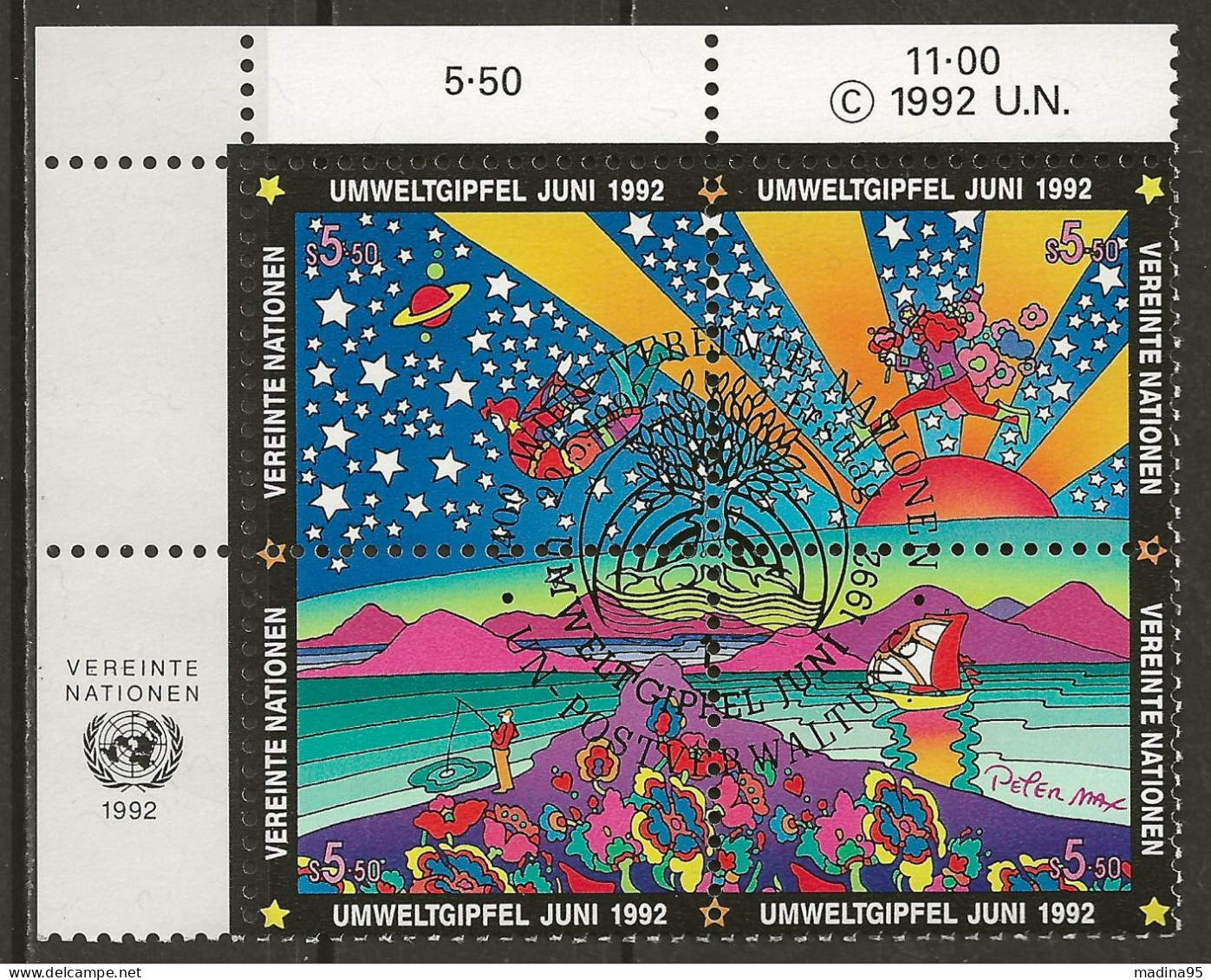 NATIONS-UNIES - VIENNE: Obl., N°YT 141 à 144, En Bloc Cdf, TB - Used Stamps