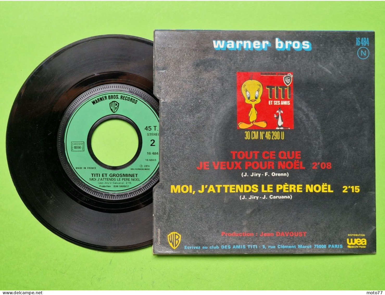 43/ Disque Vinyle 45 Tours - TITI ET SES AMIS - 2 Titres De Noël - Etat D'usage - 1974 - Kerstmuziek