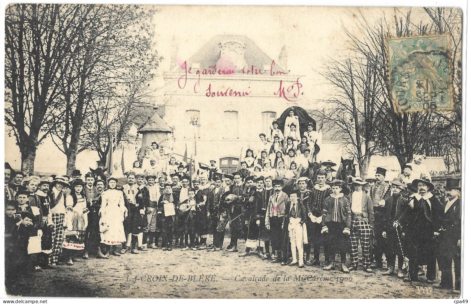 37    LA  CROIX - DE - BLERE   CAVALCADE  DE  LA  MI - CAREME  1906 - Bléré