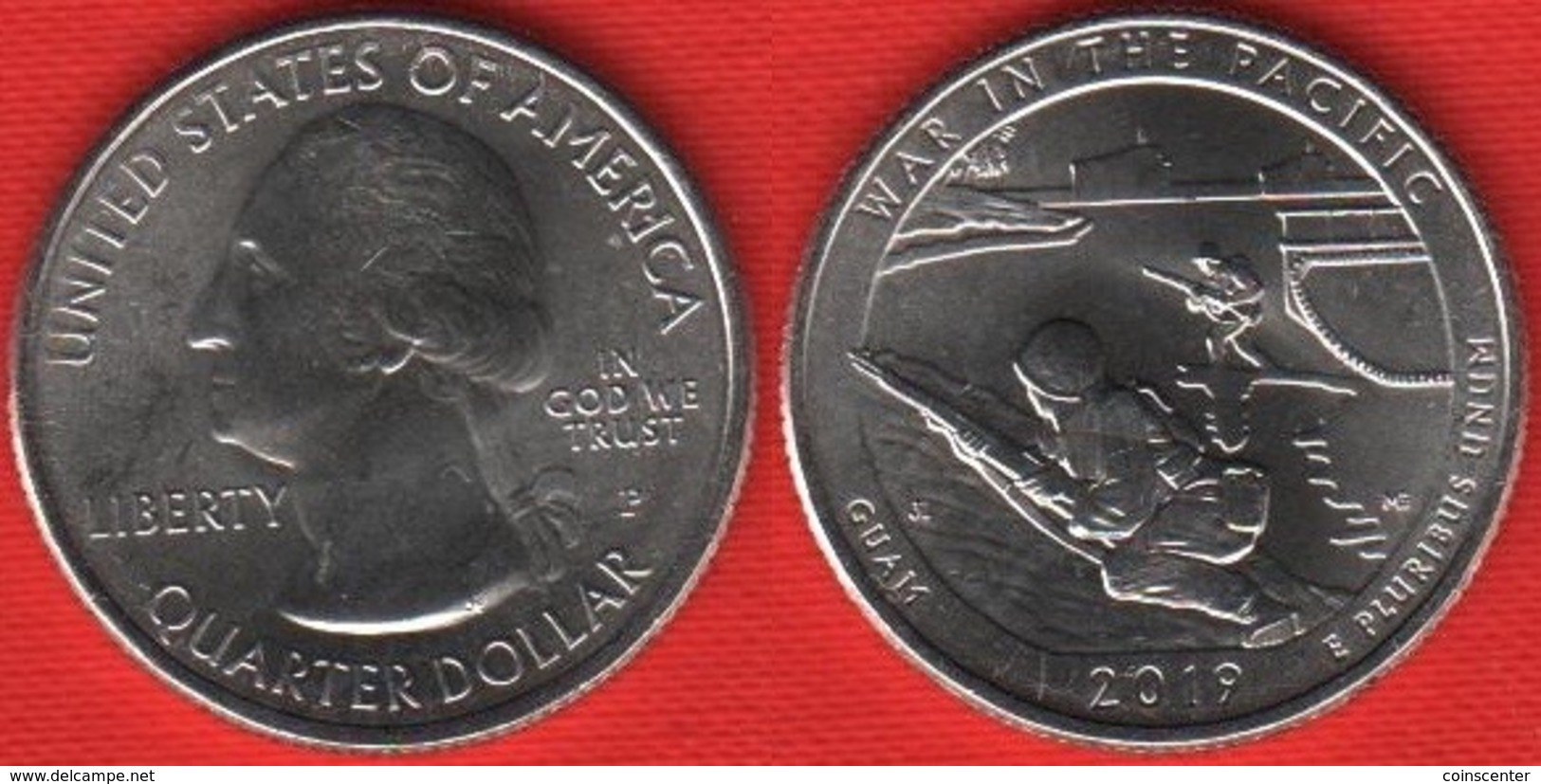 USA Quarter (1/4 Dollar) 2019 P Mint "War In The Pacific, Guam" UNC - 2010-...: National Parks