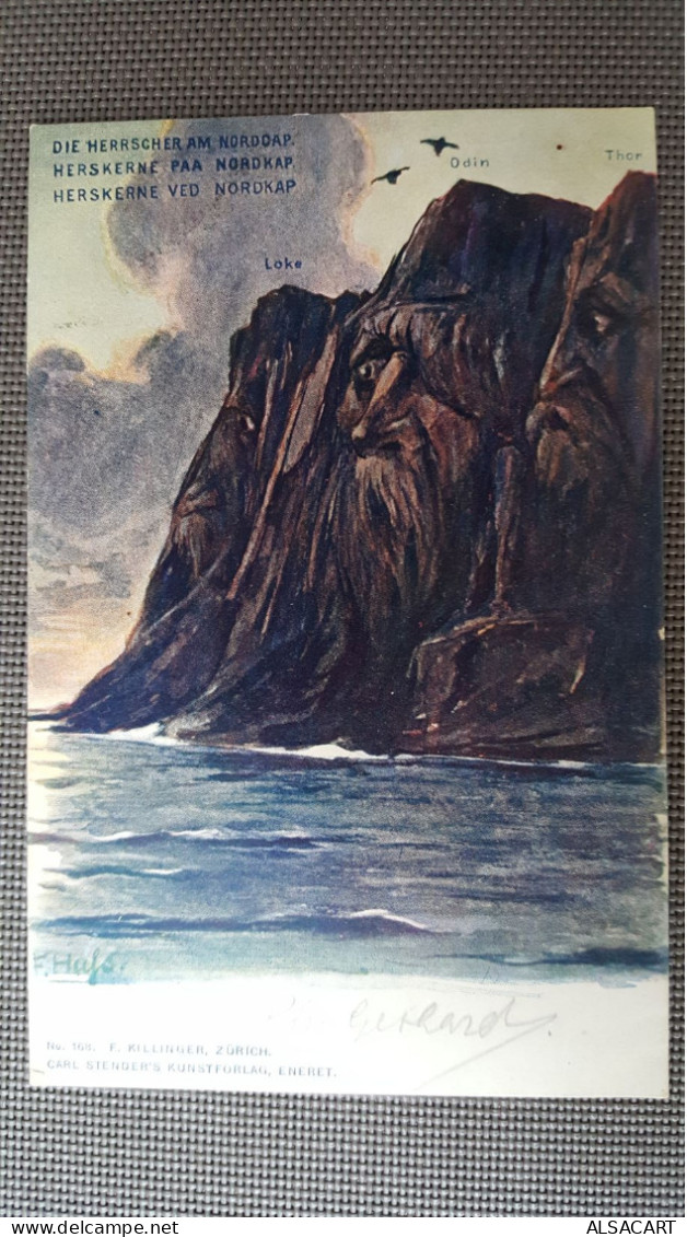 Illustrateur , Kunstlerkarte ,killinger , Nordkap, Montagne Humanisée  1898 Rare - Autres & Non Classés