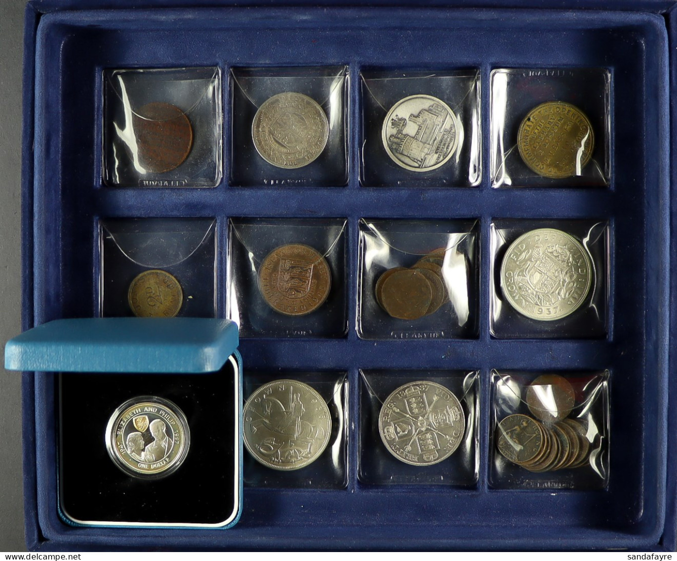 1860 - 1997 COIN SELECTION IN PRESENTATION BOX. Includes 1887 Half Crown, 1935 Crown, 1937 Crown, 1997 Barbados Silver P - Sonstige & Ohne Zuordnung
