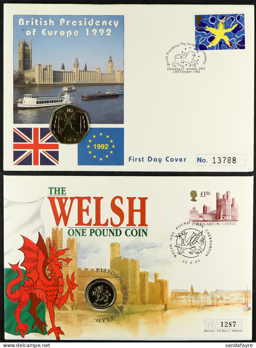 COLLECTOR'S BALANCE OF COIN COVERS, FDCs, And Oddments. Includes 1992 British Presidency 50p Coin Cover, 1995 Welsh Â£1  - Sonstige & Ohne Zuordnung