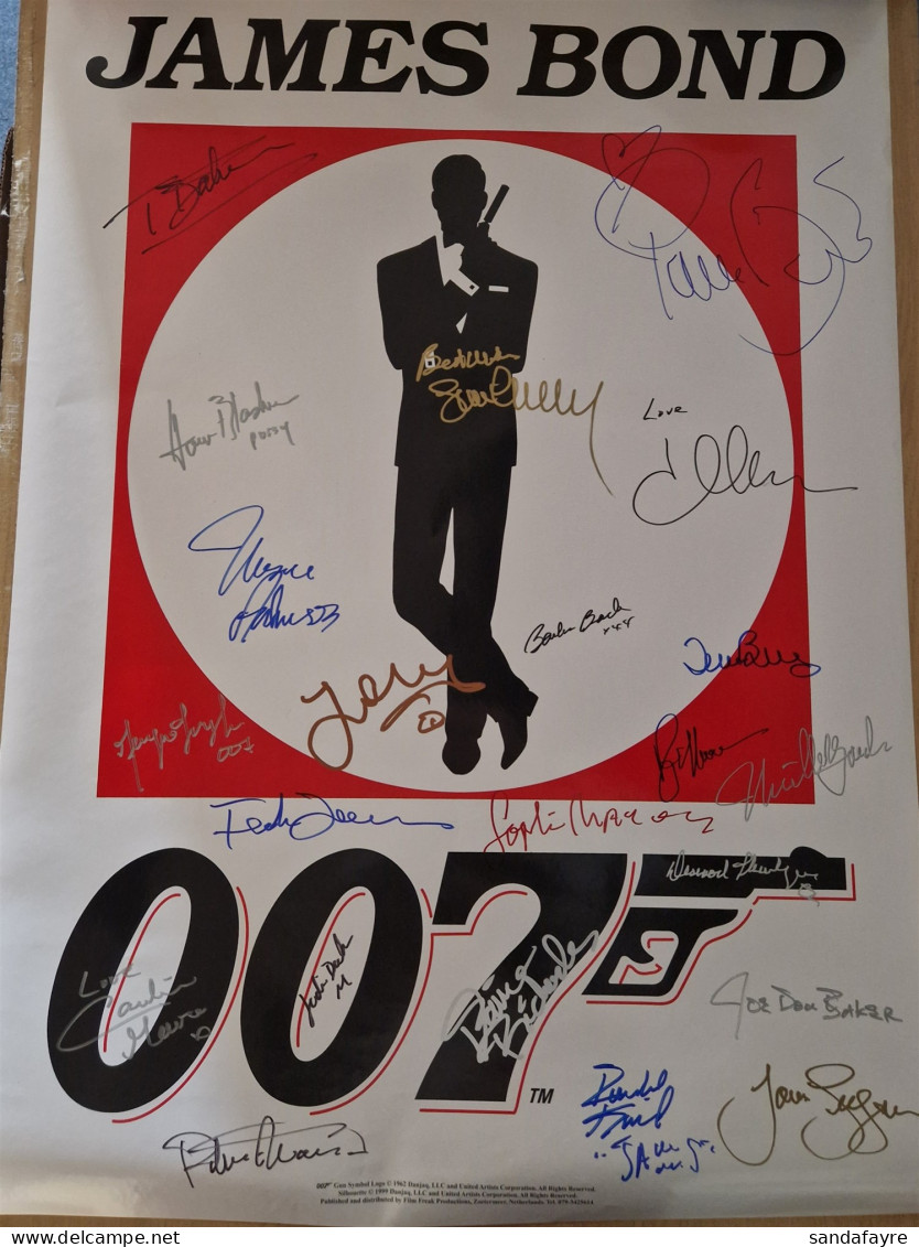 JAMES BOND SIGNED POSTER. Signatures Include Sean Connery, George Lazenby, Roger Moore, Timothy DALTON, Pierce Brosnan,  - Sonstige & Ohne Zuordnung