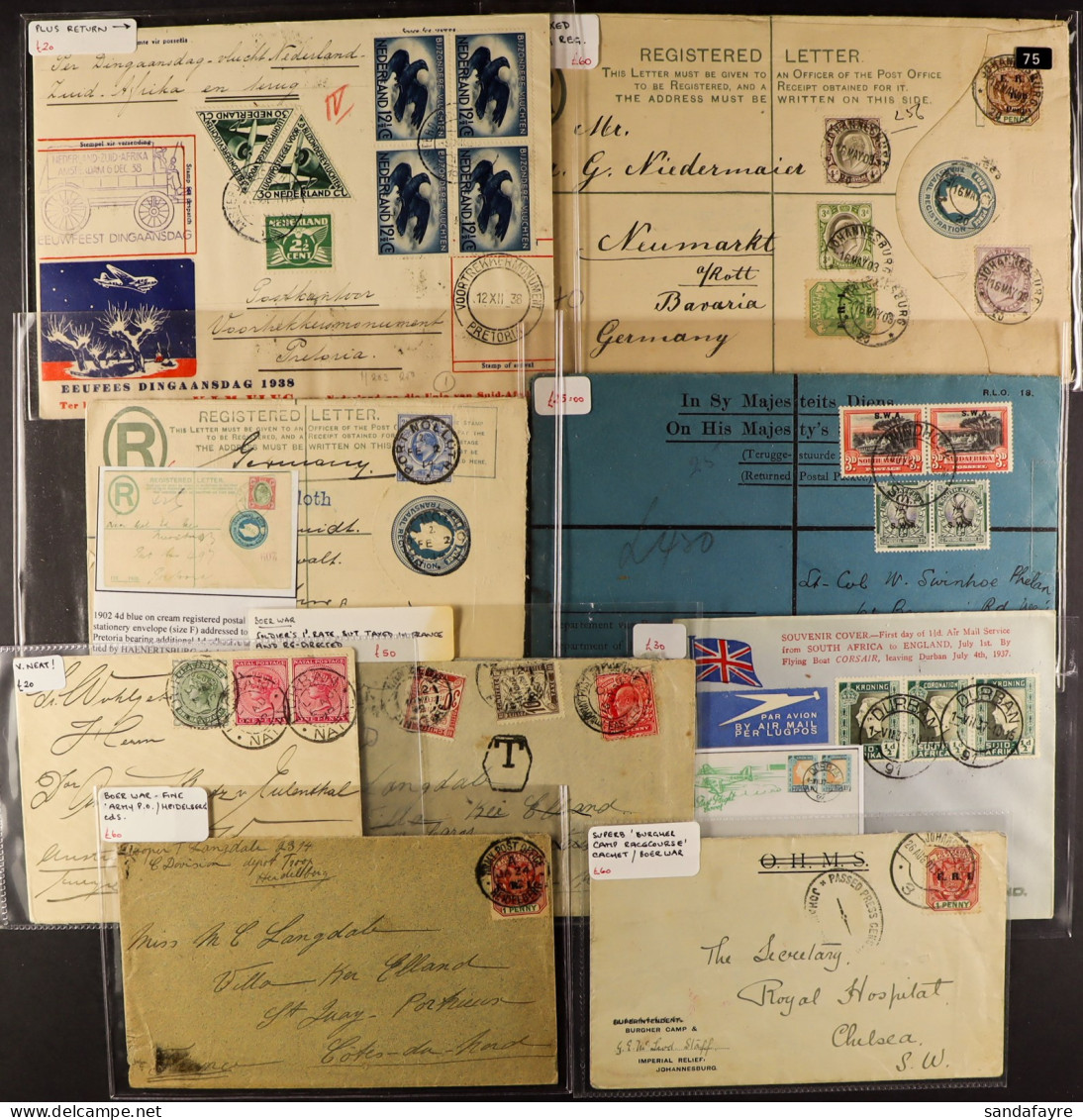 BRITISH AFRICA COVERS Group Of 31 Selected Items Spanning 1893 To 1952 From Br East Africa, Cape Of Good Hope, Gold Coas - Sonstige & Ohne Zuordnung