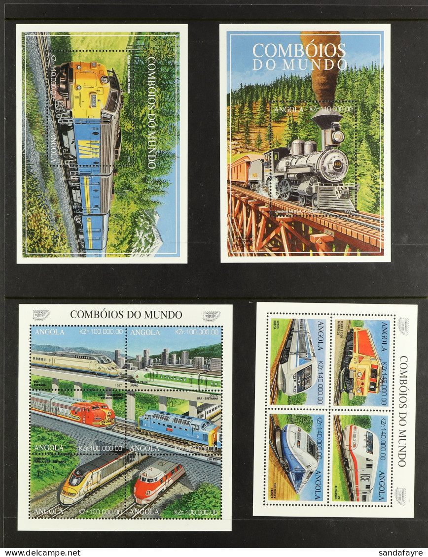 RAILWAYS ON STAMPS & MINIATURE SHEETS. A Collection Of 1960's - 1990's Never Hinged Mint Complete Sets & M/sheets From A - Other & Unclassified