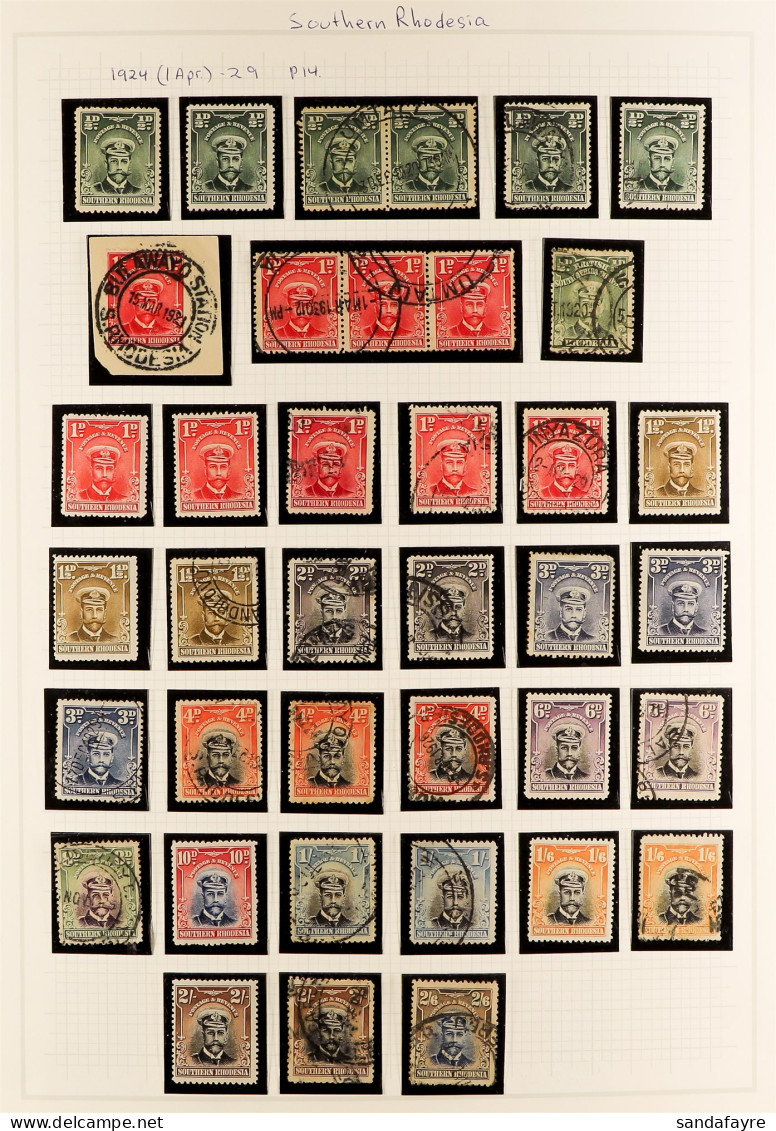 THE RHODESIAS 1924 - 1969 INTERESTING COLLECTION With Extra Shades, Blocks, Postmarks Etc On Pages, Mint & Used From Sou - Other & Unclassified