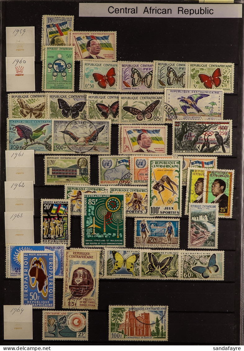 CENTRAL AFRICAN REPUBLIC 1959 - 1993 COLLECTION Mostly Used Stamps To 1980, Then Chiefly Never Hinged Mint To 1993, Incl - Other & Unclassified