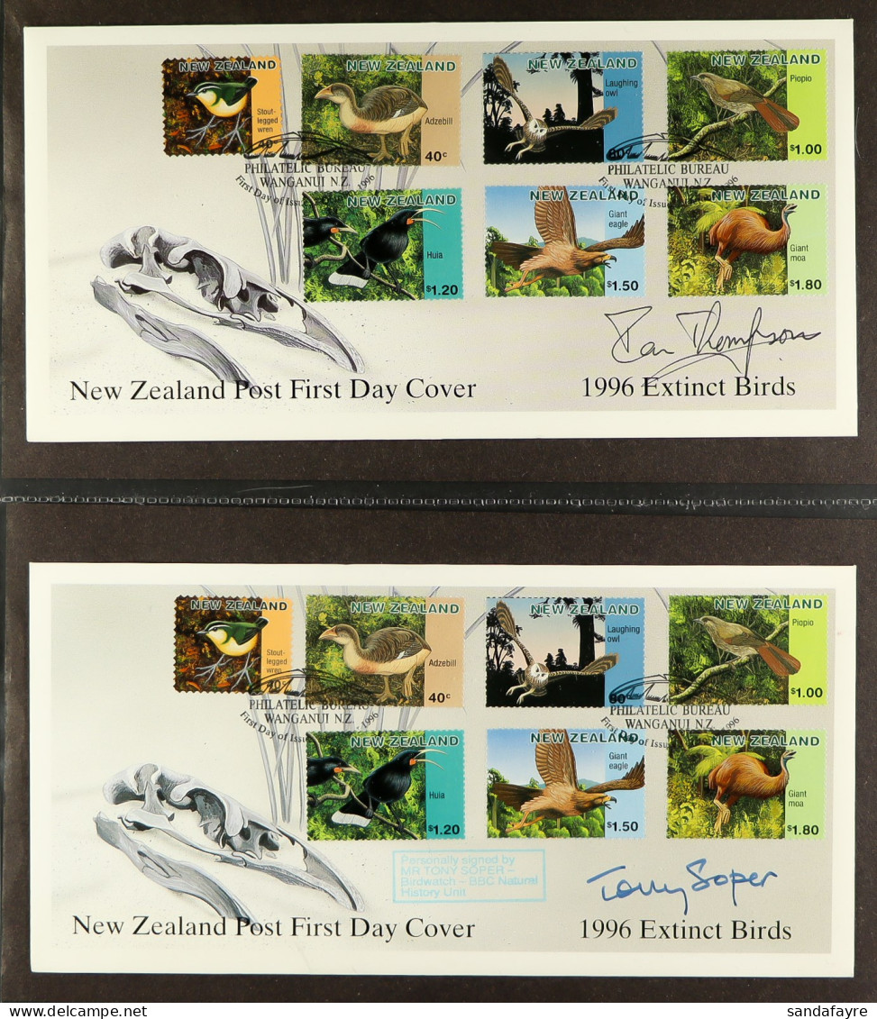 BIRDS - SIGNED COVERS COLLECTION Of 48 Illustrated 1990 - 1996 First Day Covers From A Wide Range Of Countries Barbados  - Other & Unclassified