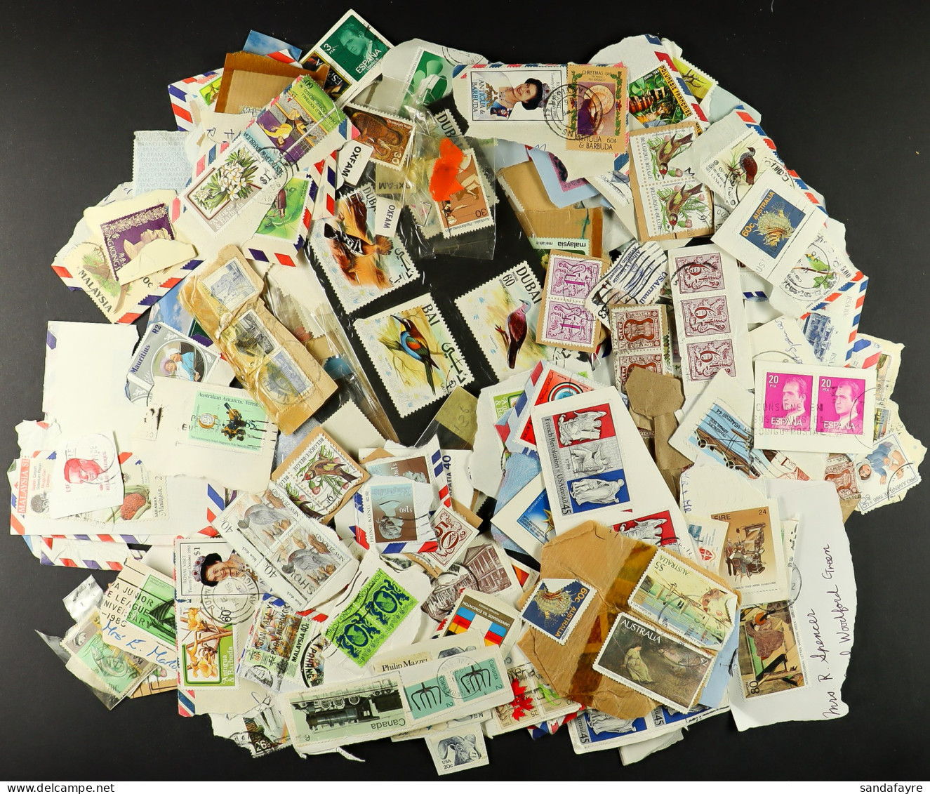 LARGE BOX With An On & Off Paper Accumulation In Bags, Envelopes, Tins (one With 70+ Kensitas Silk Flag Cigarette Cards  - Sonstige & Ohne Zuordnung