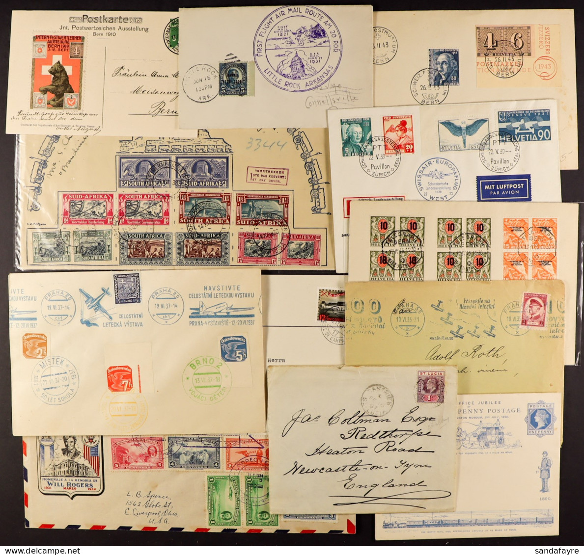 BALANCE, MOSTLY COVERS Assortment In A Box. Commonwealth And Overseas, And A Few Stock Cards With Stamps. (+/- 250 Cover - Autres & Non Classés