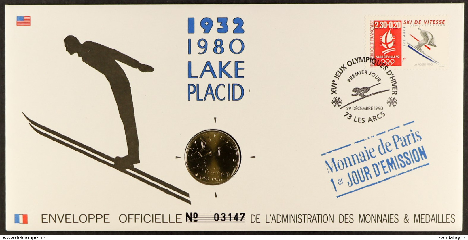 WINTER OLYMPIC MEDAL COVERS Collection Of 12 Special French Covers For The 1992 Albertville Games With Inset Medals Comm - Sonstige & Ohne Zuordnung