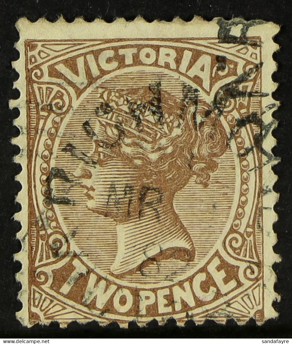 VICTORIA 1880-84 2d Sepia, Mixed Perf 13 And 12, SG 203, Used With Clear 1882 Cds. Very Scarce, Cat Â£650. - Other & Unclassified