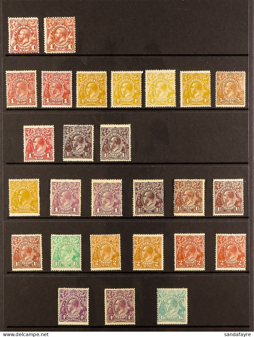 1913 - 1936 KGV HEADS MINT COLLECTION, CAT Â£1200+ Includes 1913-14 1d (2), 1914-20 1d (2), 4d (4) And 5d, 1918-20 1d An - Andere & Zonder Classificatie