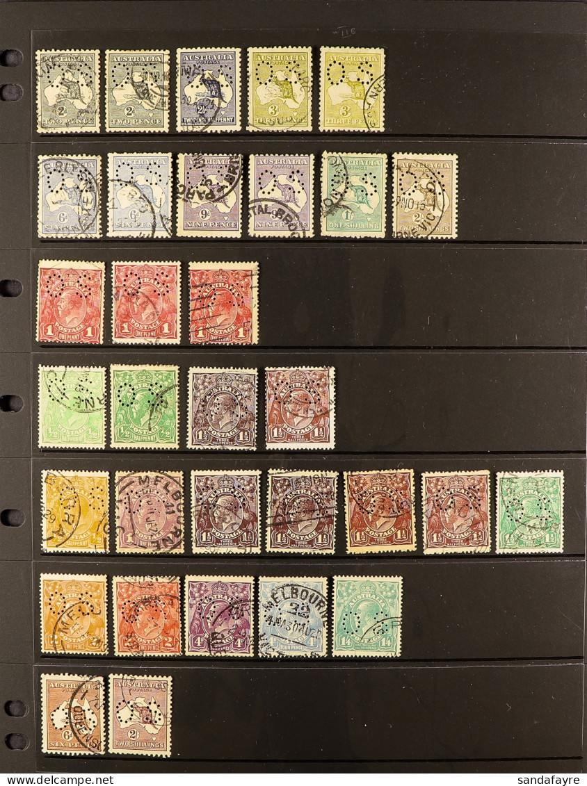 OFFICIAL 'OS' PERFORATED Issues, A Collection Of 1915  -1930 Used Stamps On Hagner Pages, Cat Â£1100+ (64 Stamps) - Otros & Sin Clasificación