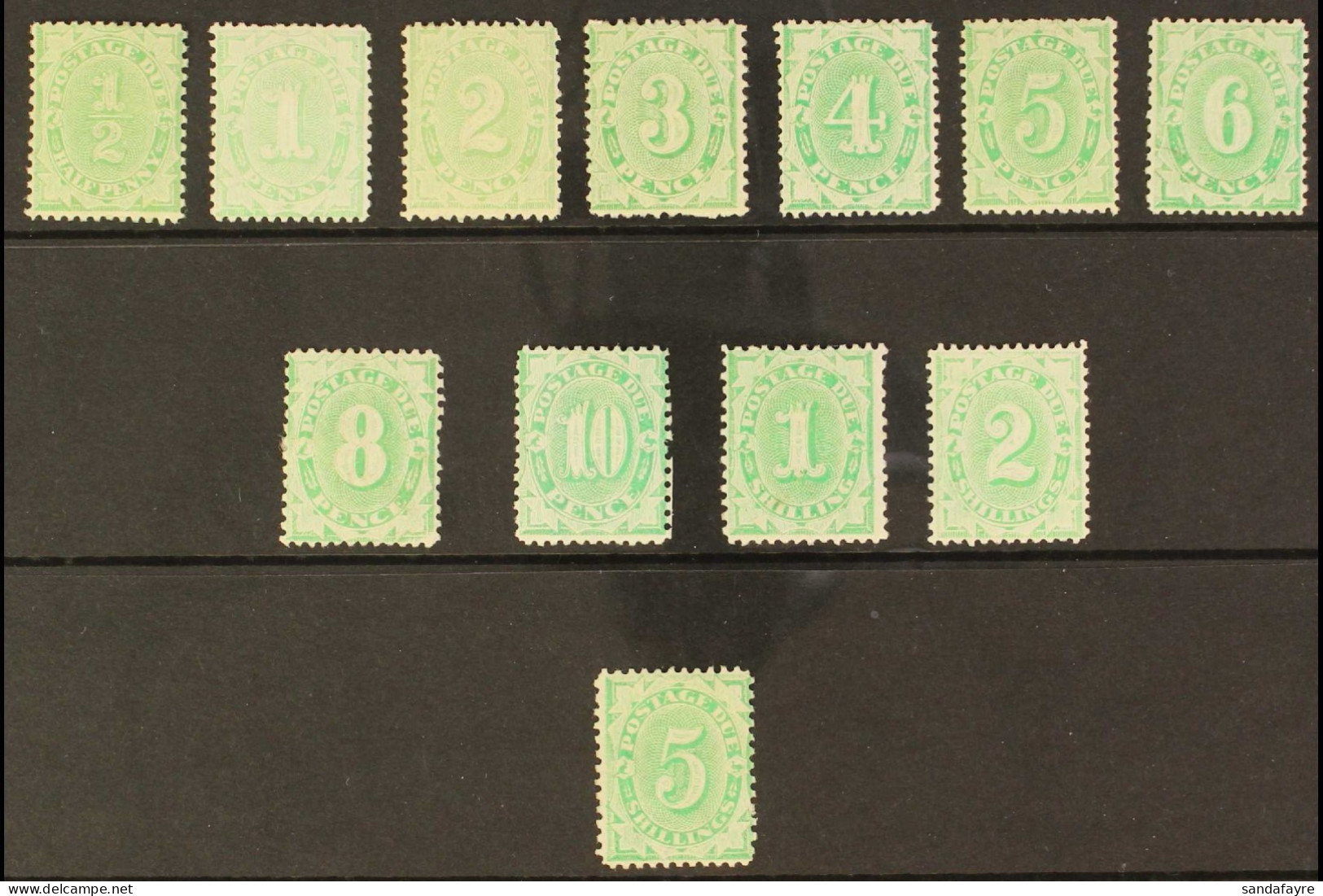 POSTAGE DUE 1902-04 Perf 11Â½, 12, Compound With 11 Complete Set, SG D22/33, Fine Mint, Cat Â£mostly Compound Perfs. S.T - Other & Unclassified