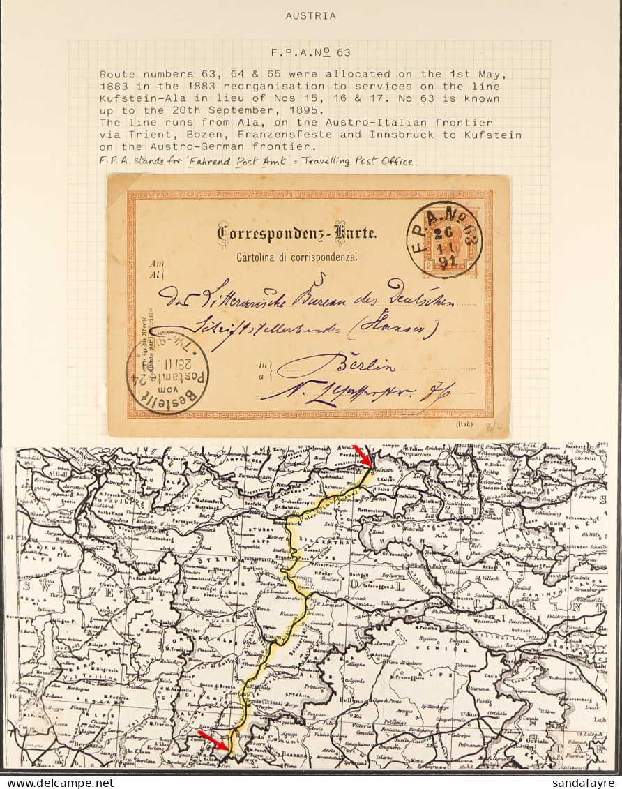 TRAVELLING POST OFFICES COLLECTION 1870's-1930's Of Covers And Cards, Written-up On Pages For The Various Routes. (45 It - Andere & Zonder Classificatie
