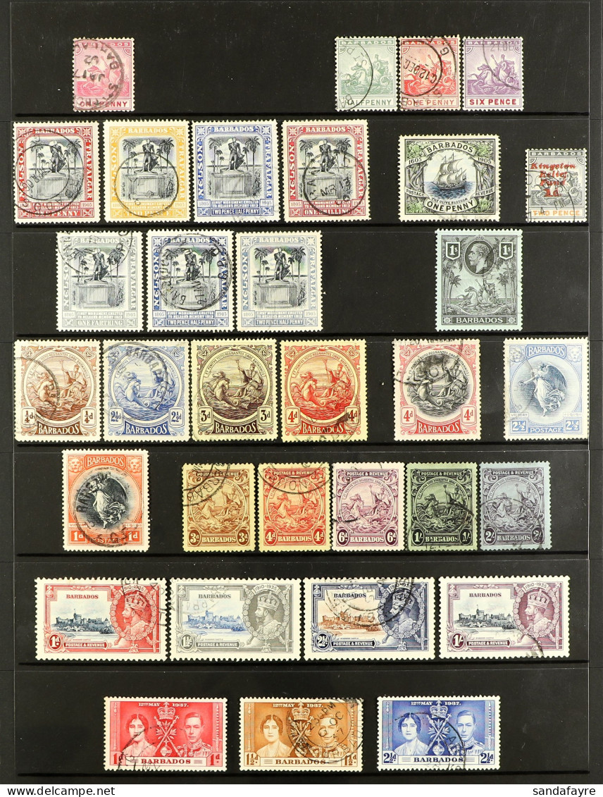 1892 - 1971 FINE USED COLLECTION On Hagner Pages (approx 90 Stamps) - Barbades (...-1966)