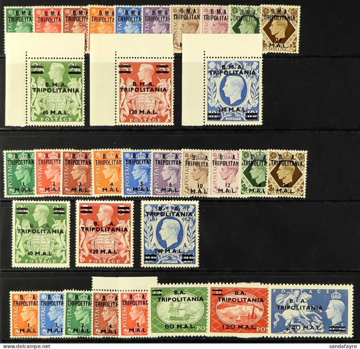 TRIPOLITANIA 1948-51 Complete, SG T1/34, Never Hinged Mint. Cat Â£300 (34 Stamps) - Italienisch Ost-Afrika