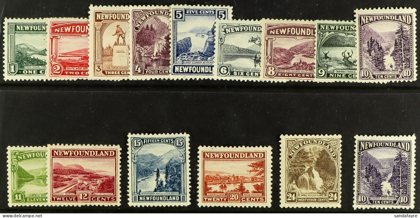 NEWFOUNDLAND - 1923 Pictorials Set Including Both 10c Shades, SG 149/162+157a, Fine Mint, Cat Â£226 (15 Stamps) - Autres & Non Classés