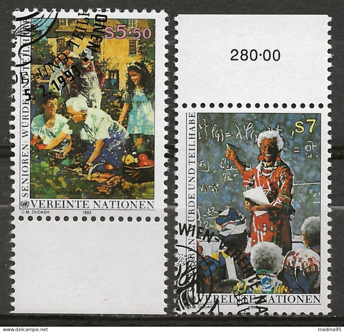 NATIONS-UNIES - VIENNE: Obl., N°YT 157 Et 158, TB - Used Stamps