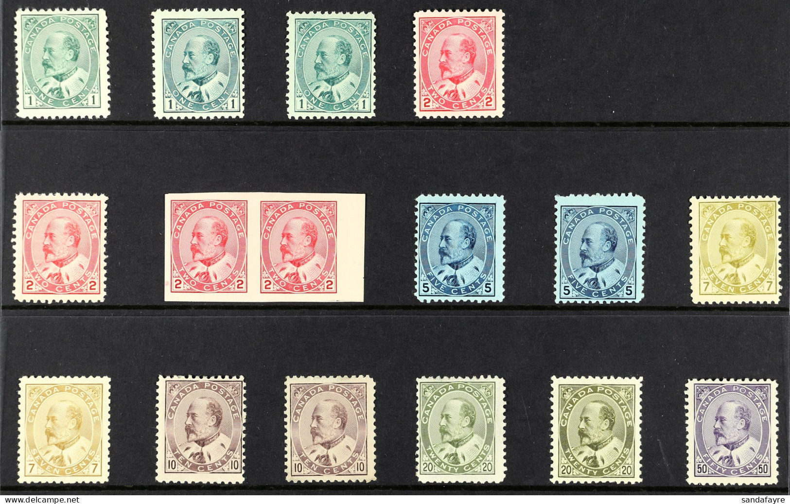 1903-12 Complete Set + All Additional Listed Shades To 20c And The 2c Imperf Pair, SG 173/187, Mint, A Couple Of Small T - Autres & Non Classés