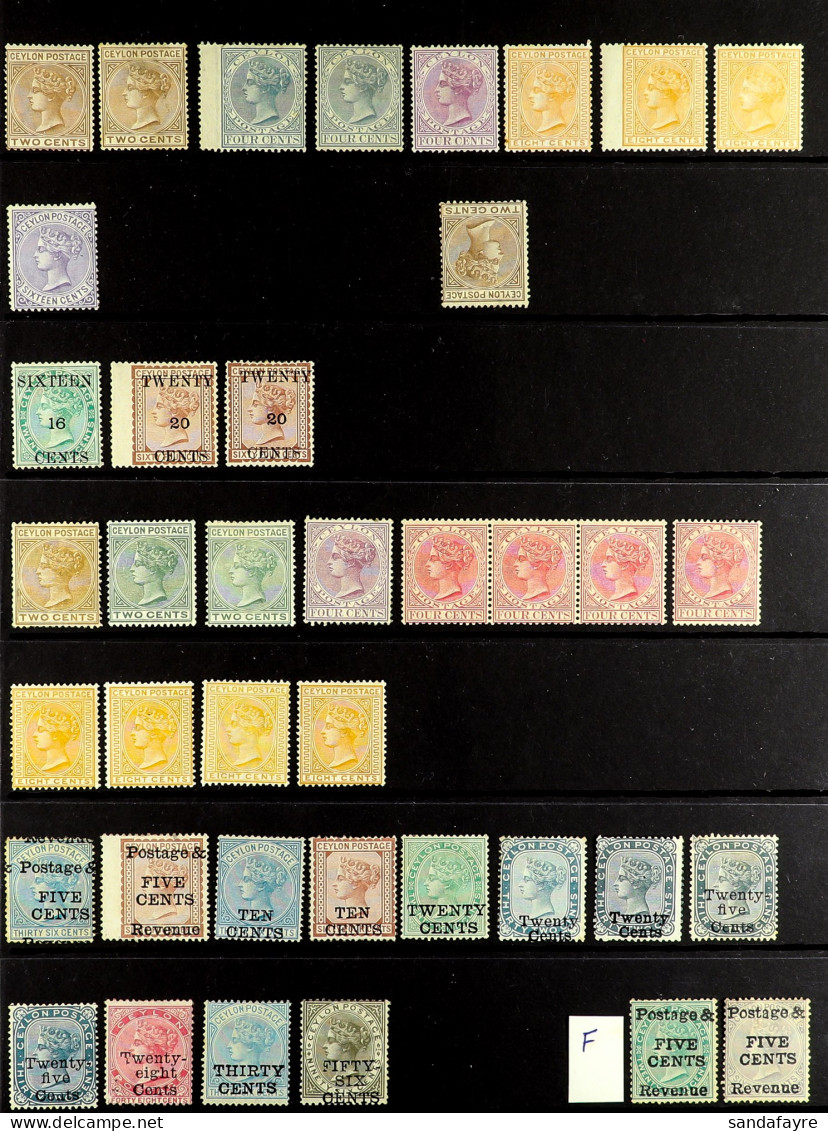 1872 - 1900 MINT / UNUSED COLLECTION On Black Protective Pages, Note 1872-80 2c (3, Incl Wmk Inverted), 4c Grey (2), 4c  - Ceilán (...-1947)