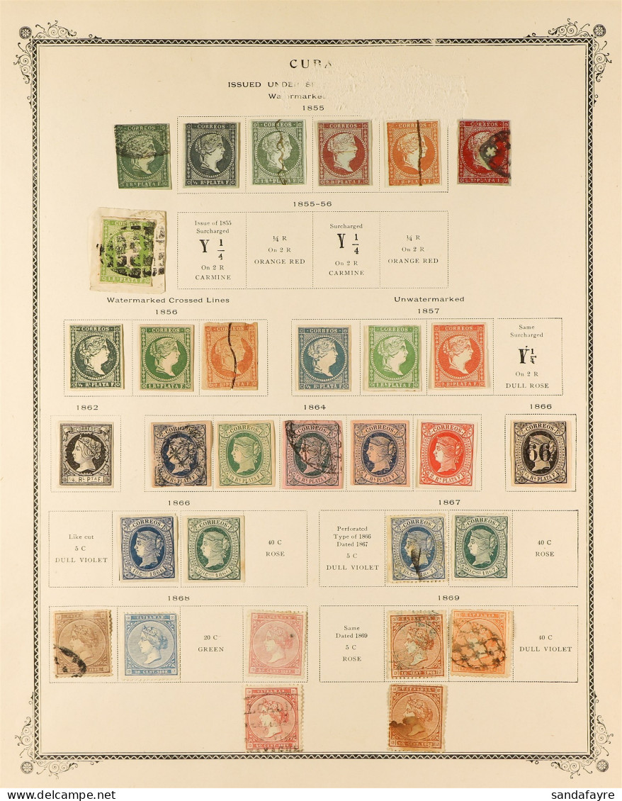 1855 - 1898 COLLECTION Of Mint & Used Stamps On Album Pages. Includes 1855-1867 Isabella Imperfs, 1867-69 Isabella Perfs - Andere & Zonder Classificatie