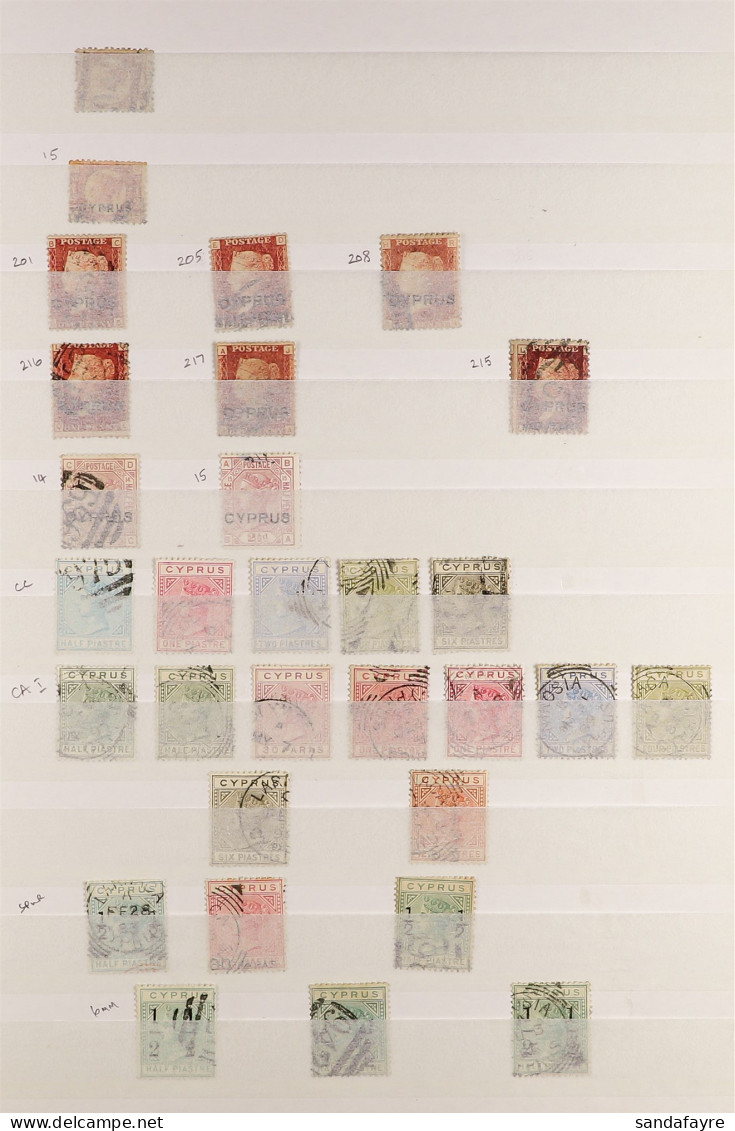 1878 - 1912 USED COLLECTION Begins 1878 GB Â½d Rose-red With '942' Cancel, 1880 Â½d Plate 15, 1d Plates 201, 205, 208, 2 - Andere & Zonder Classificatie