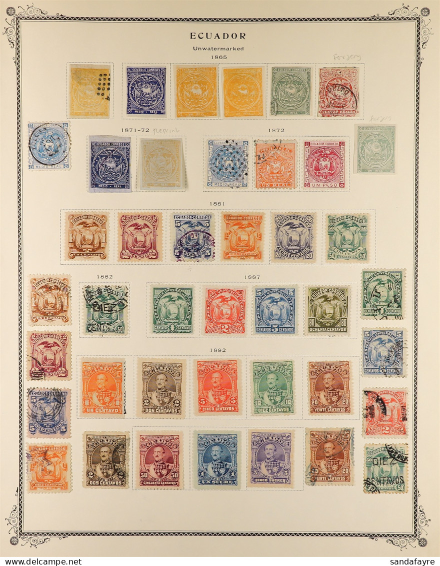 1865 - 1980s COLLECTION Of Mint And Used Stamps On Scott Album Pages, Spaces Comprehensively Filled, The Usual Reprints, - Equateur