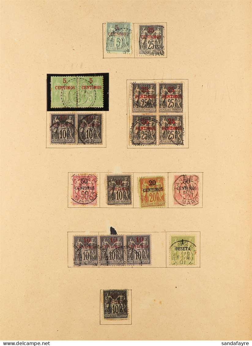 MOROCCO 1891 - 1940's USED COLLECTION On Pages Incl Some Pairs & Blocks 4 (approx 400 Stamps) - Autres & Non Classés