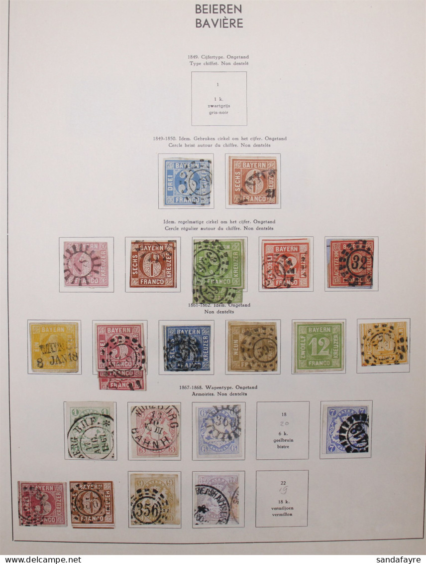 BAVARIA 1849 - 1920 COLLECTION Of Used Stamps On Pages, Chiefly Fine. Michel â‚¬5100+ (approx 300 Stamps). - Otros & Sin Clasificación
