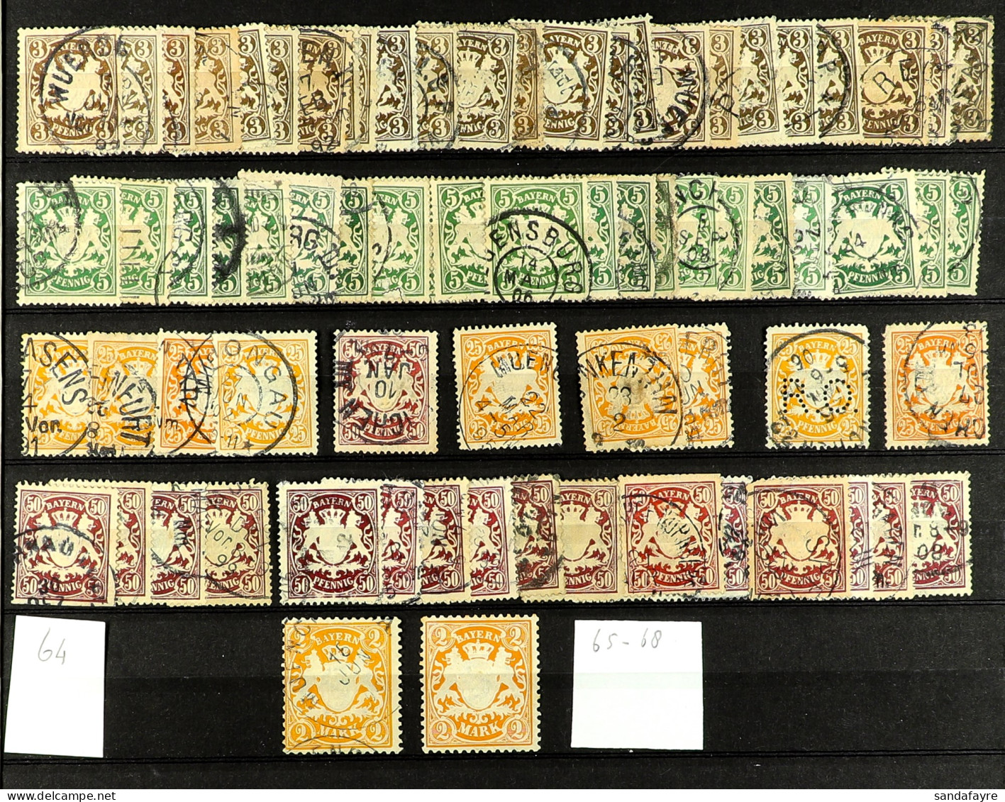 BAVARIA 1849 - 1911 Chiefly Used, Somewhat Duplicated Collection / Accumulation On Stock Pages, Imperfs To 18kr (this Un - Altri & Non Classificati