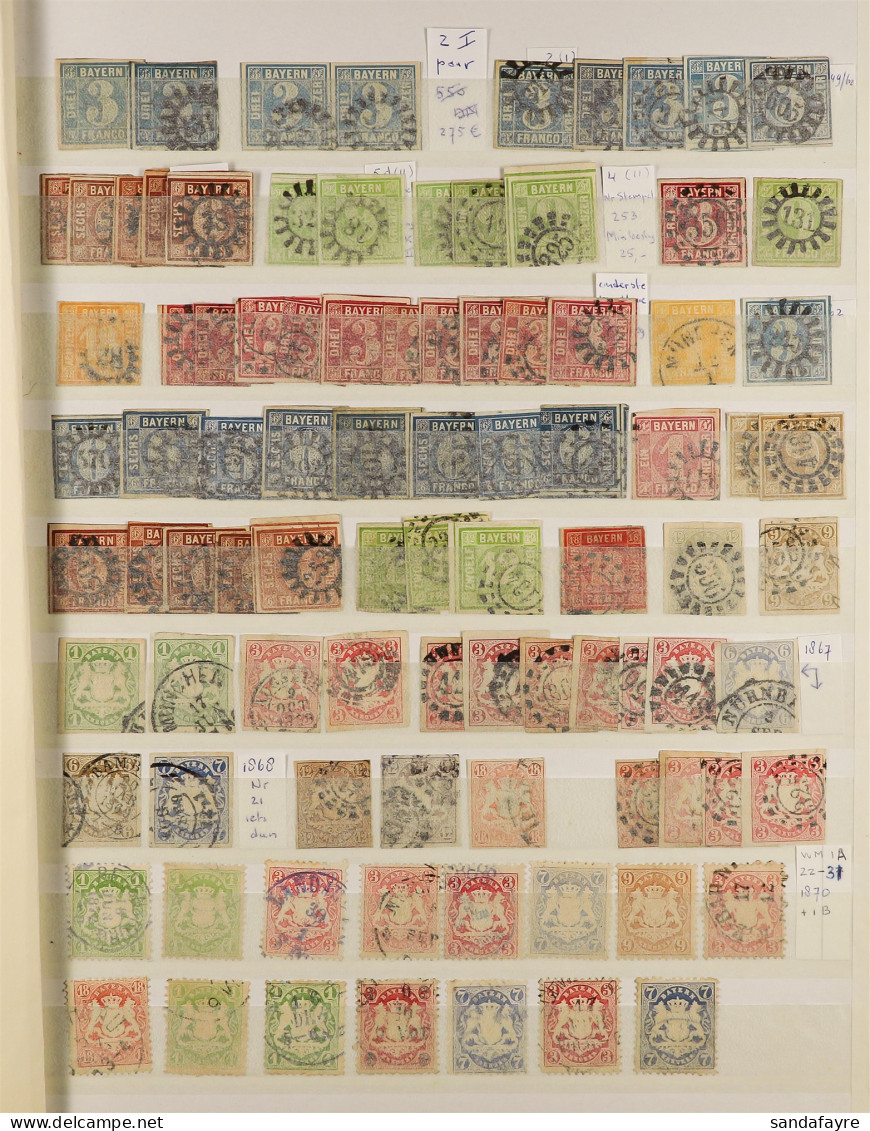 BAVARIA 1850 - 1920 MINT & USED COLLECTION In A Stock Book, Some Stamps With Specialised For Shades, Types, Varieties, P - Other & Unclassified