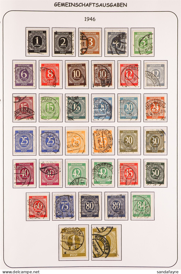 AMERICAN, BRITISH & SOVIET ZONES 1946 - 1948 Chiefly Used Collection Plus Some Never Hinged Mint, On Pages. Stc â‚¬1753  - Andere & Zonder Classificatie