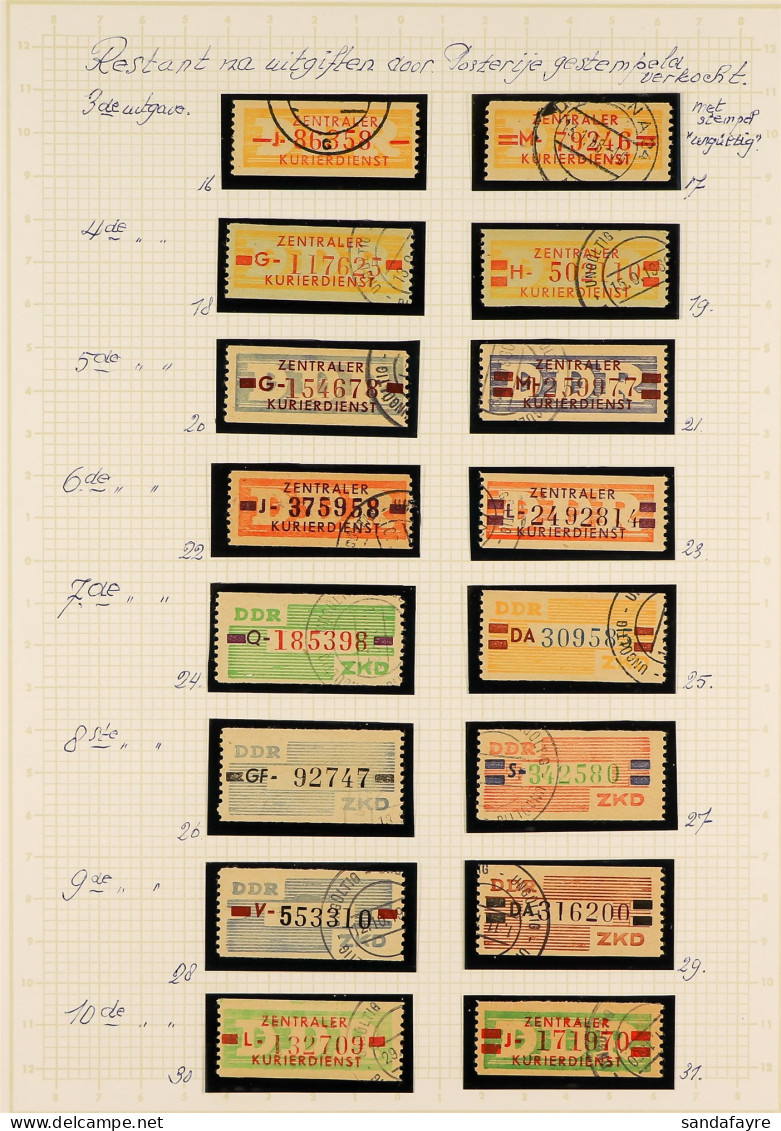 OFFICIALS CENTRAL COURIER SERVICE 1956-1963 Very Fine Used Collection On Pages, Not Often Seen. Cat â‚¬630+ (69 Stamps) - Otros & Sin Clasificación