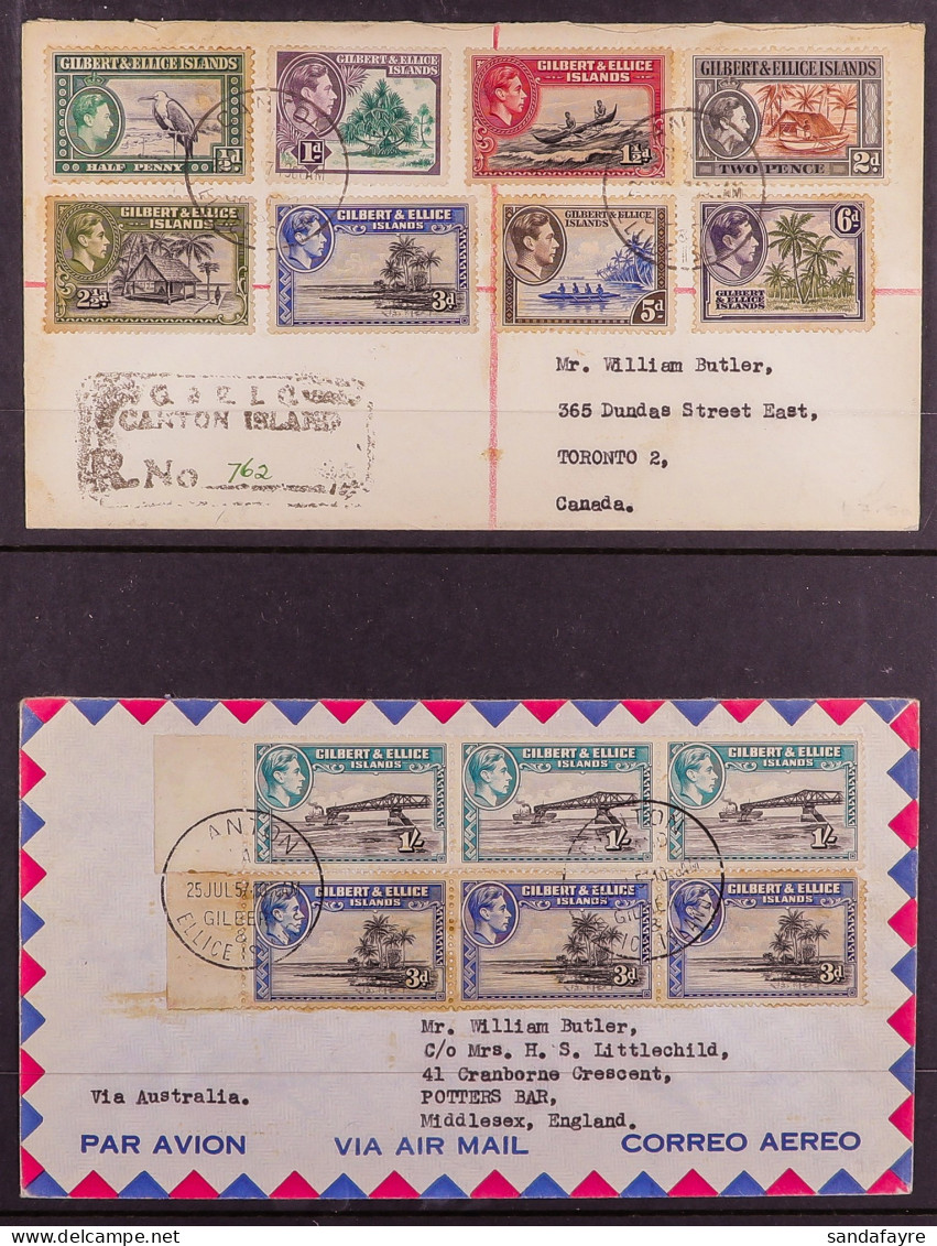 1938 - 1980 COVERS In An Album, A Wide Array Of Destinations, Frankings And Cancellations (43 Covers) - Îles Gilbert Et Ellice (...-1979)