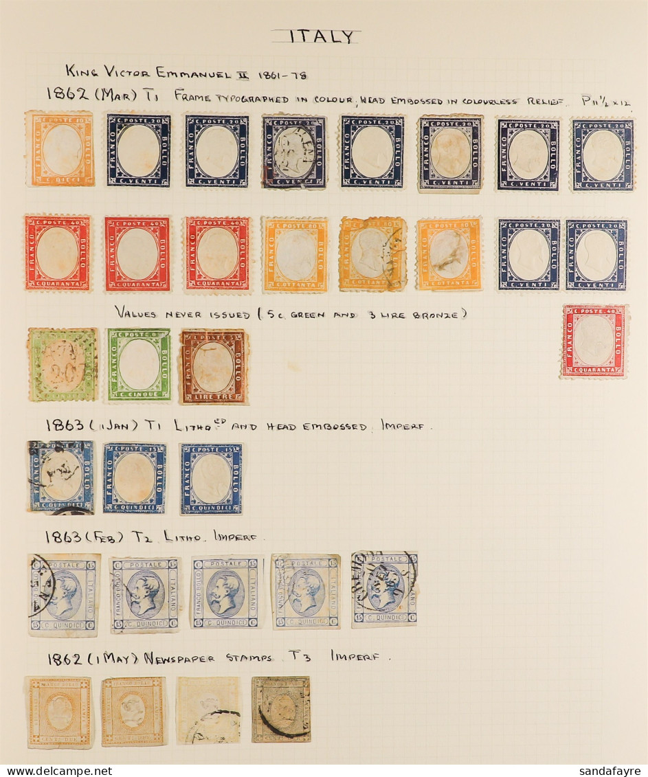 1862 - 1928 COLLECTION Of Chiefly Used Stamps In An Album, Many High / Top Values, Sets, 'Saggio' Opt', 'back Of The Boo - Zonder Classificatie